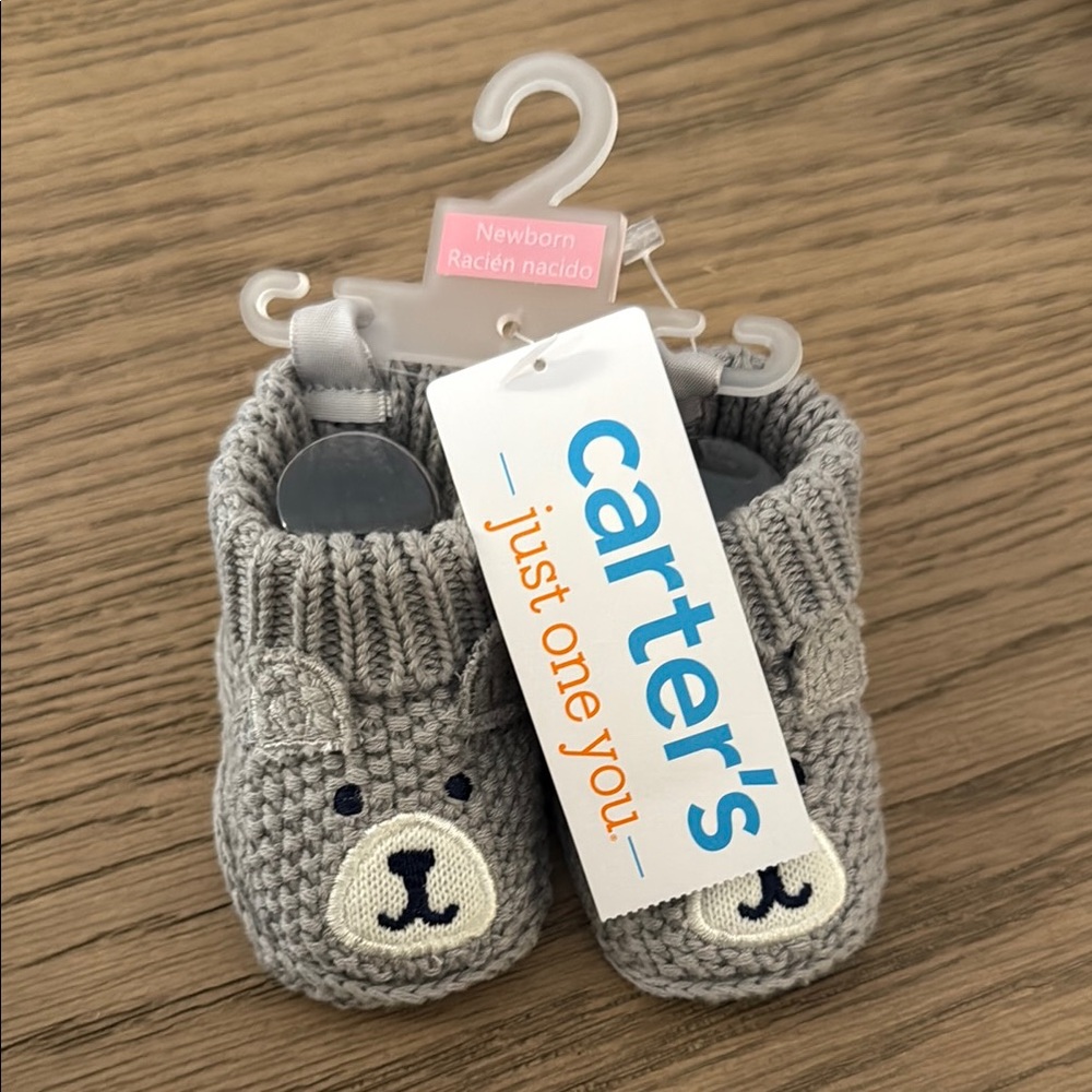 Carter's Gray Knit Baby Booties